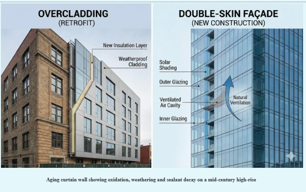 Overcladding and Double‑Skin Façades