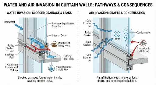 Water and Air Invasion:
