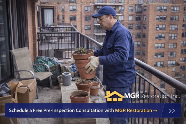 Building staff preparing for Local Law 11 FISP inspection in NYC.' CTA opportunity