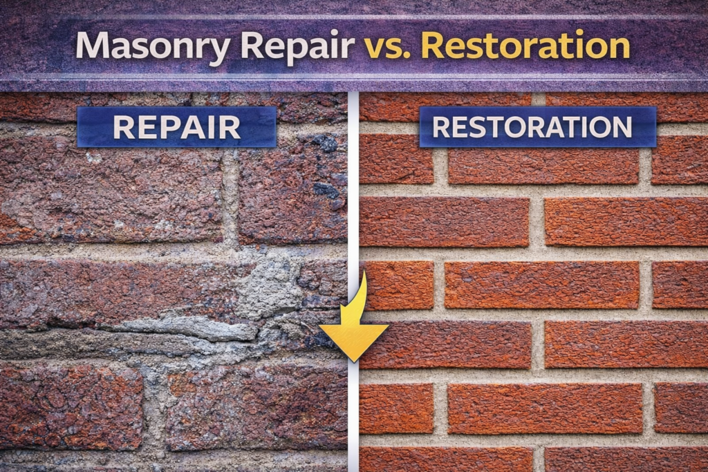 Masonry Repair vs. Restoration