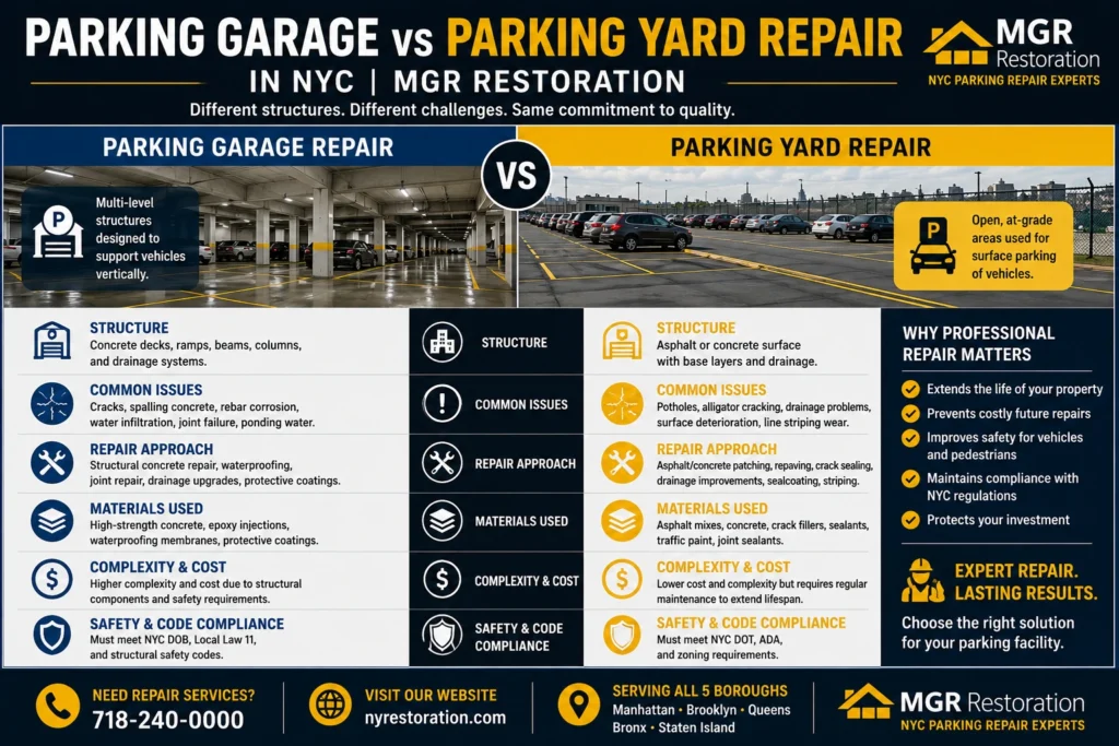 Parking Garage vs Parking Yard Repair