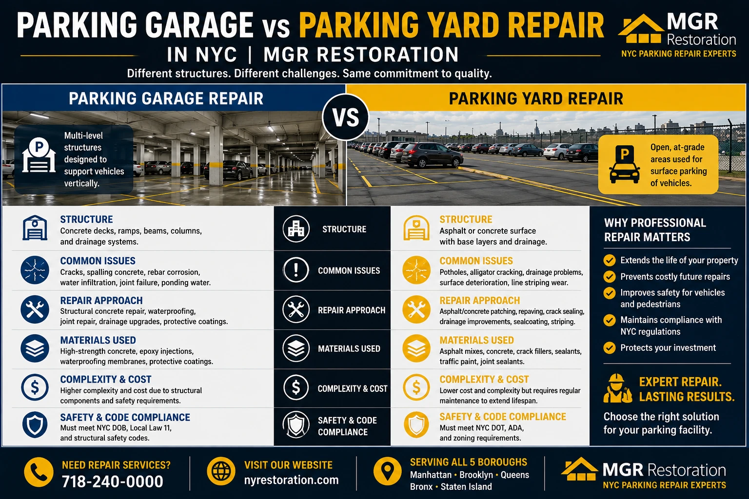 Parking Garage vs Parking Yard Repair
