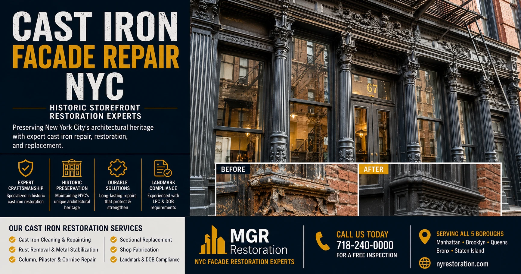 Cast Iron Facade Repair NYC